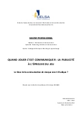 MEMOIRE GAMIFICATION - Quand jouer ...