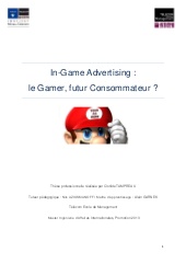 L'In-Game Advertising : le joueur, ...