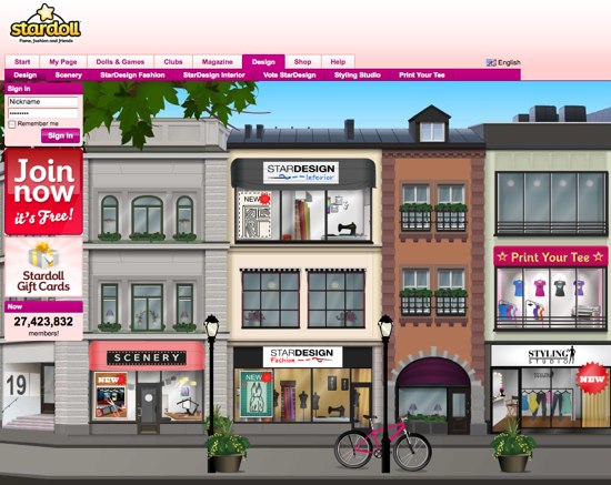 L'interface de Stardoll