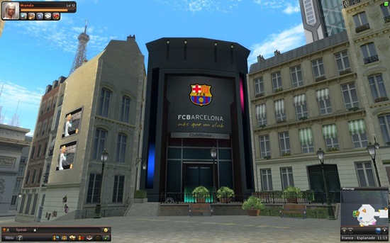La pavillon du FC Barcelone dans Empire of Sports