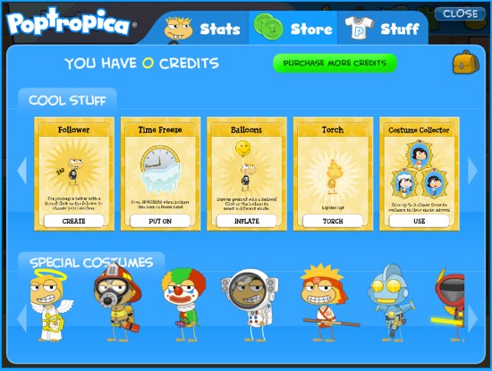 La boutique de Poptropica