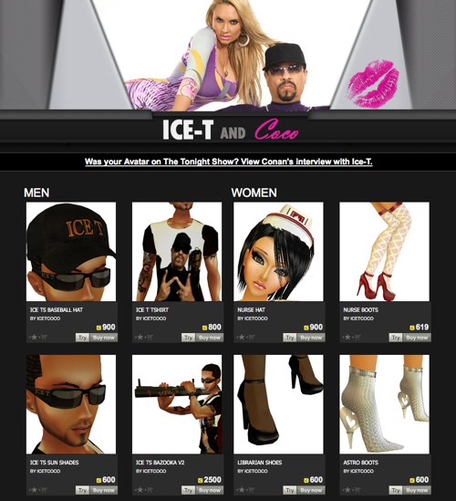 La ligne de vêtements virtuels d'Ice-T dans IMVU