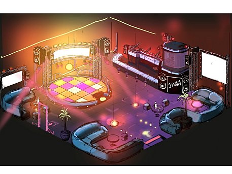 Les premiers croquis de la discothèque