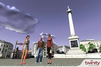 Balade virtuelle à Trafalgar Square dans Twinity