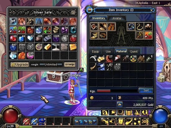 Le système d'inventaire de Dungeon Fighter Online