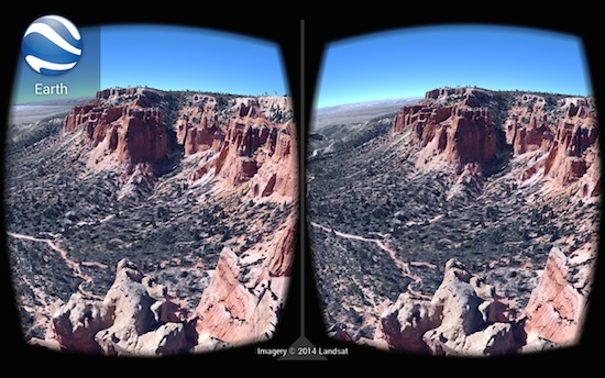 Google Earth avec un masque de réalité virtuelle