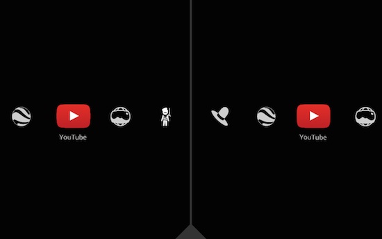 L'interface de l'application Cardboard de Google