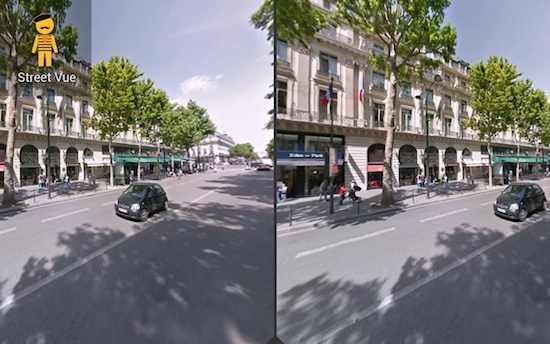 Street View avec un masque de réalité virtuelle
