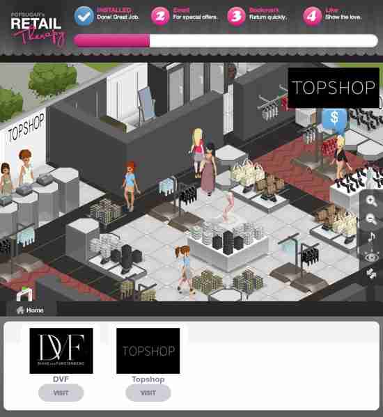 La boutique de TopShop dans Retail Therapy